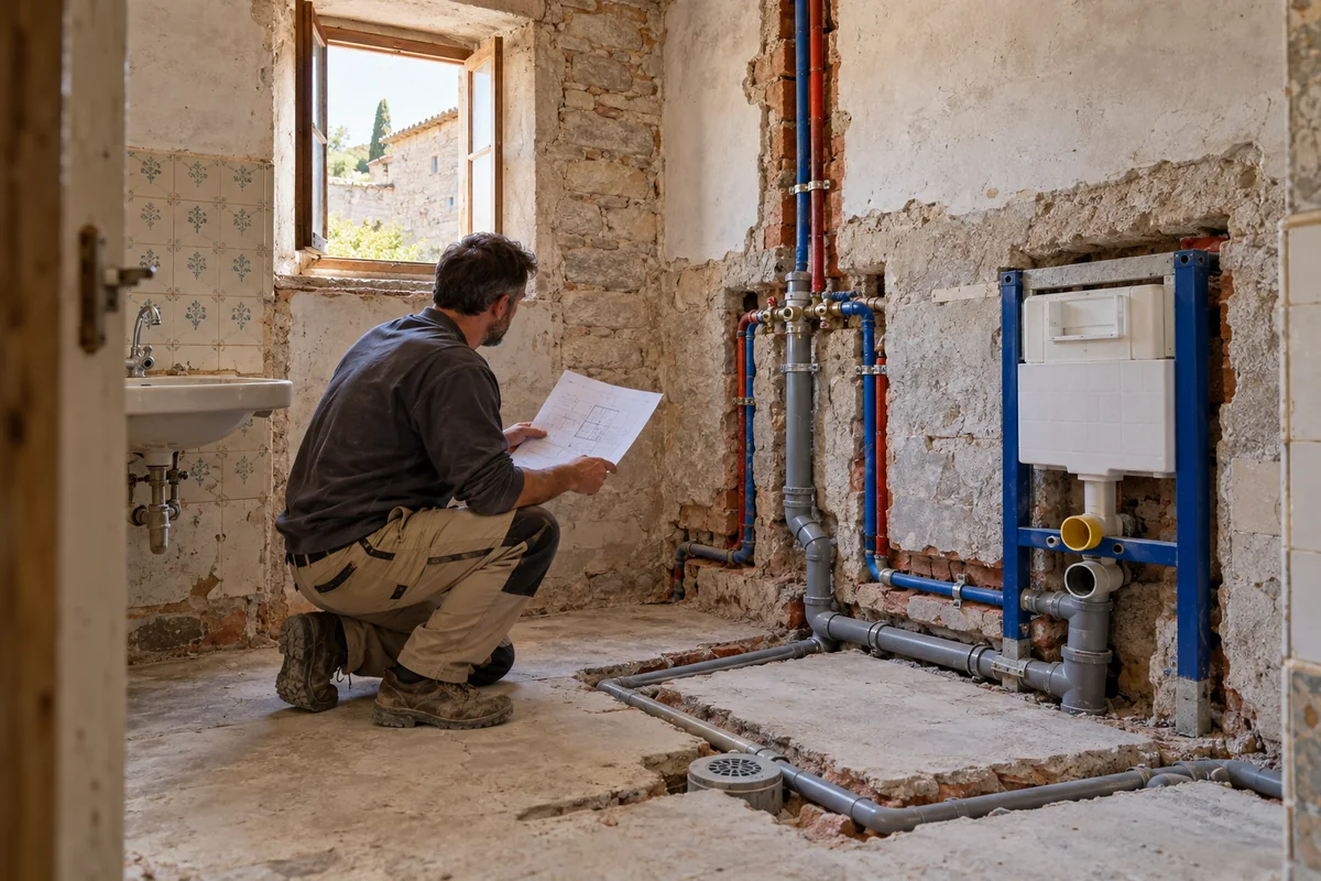 Provjera instalacijskih trasa tijekom adaptacije kupaonice
