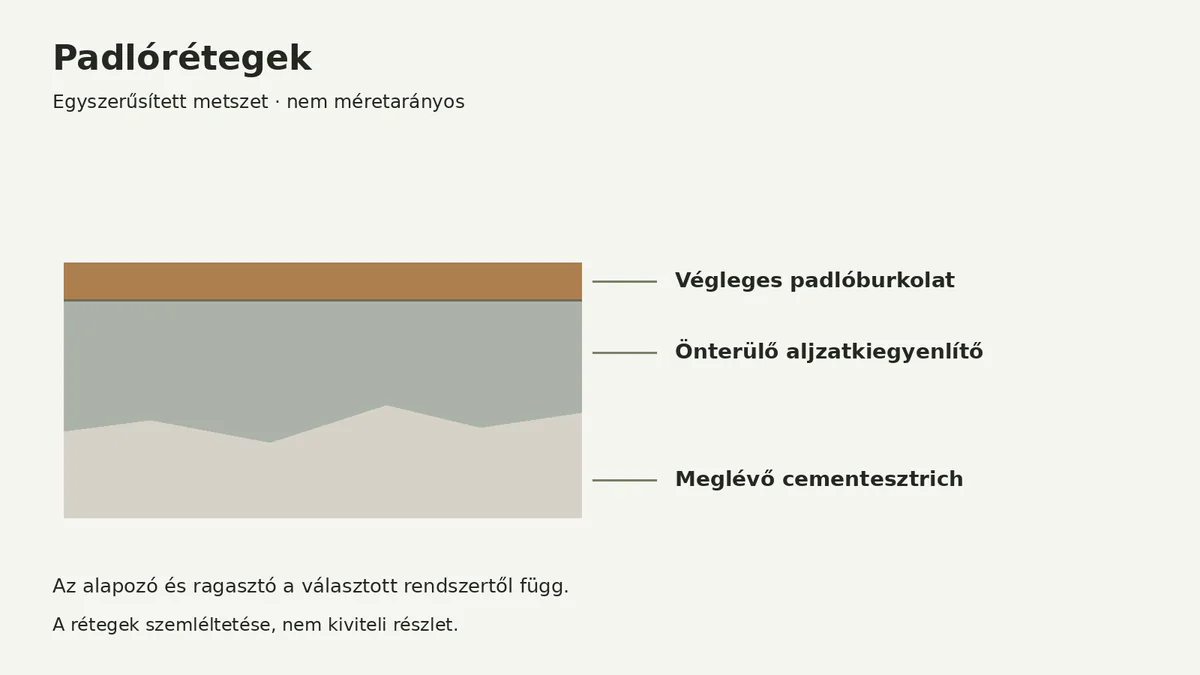 Padlórétegek önterülő aljzatkiegyenlítővel