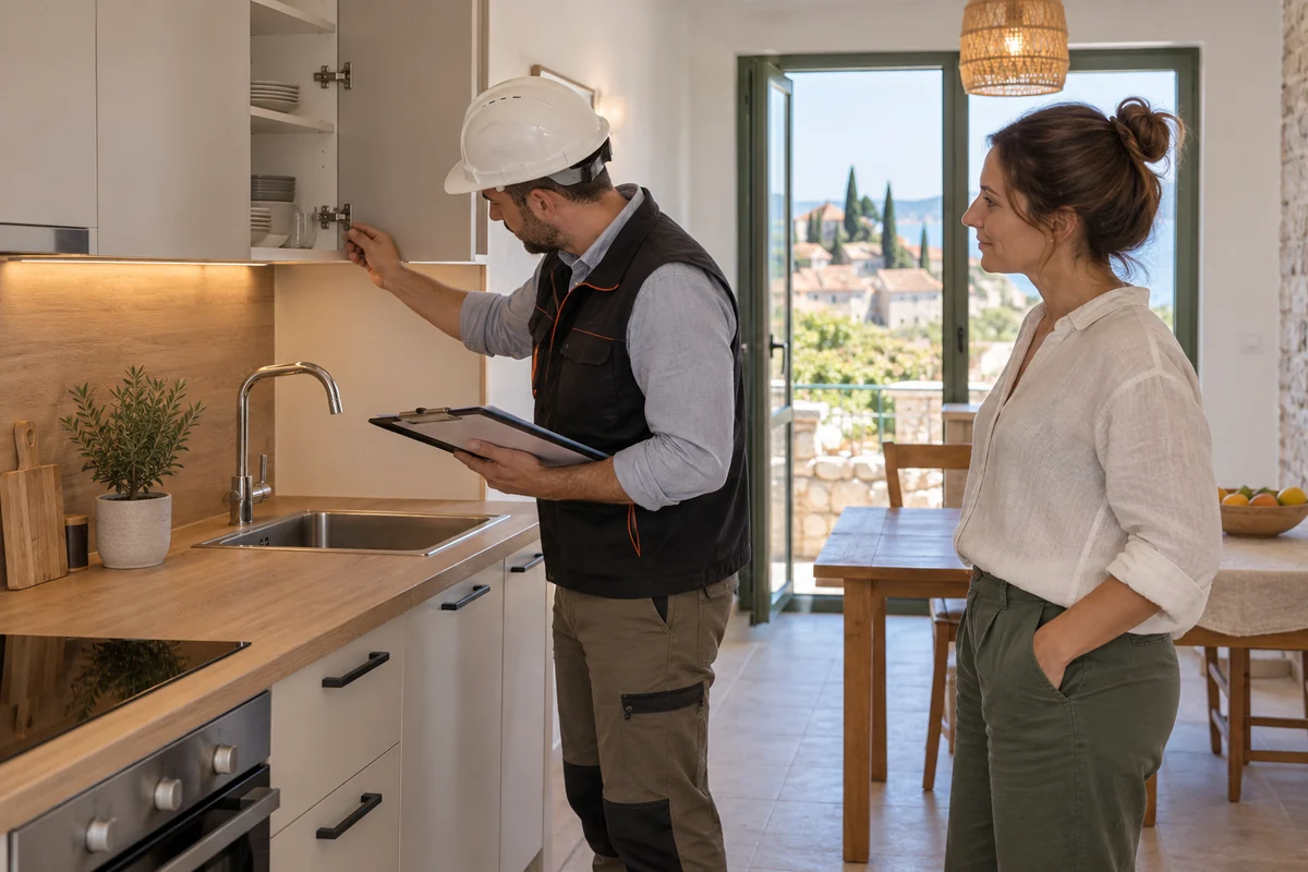 Pregled završene kuhinje pri primopredaji apartmana